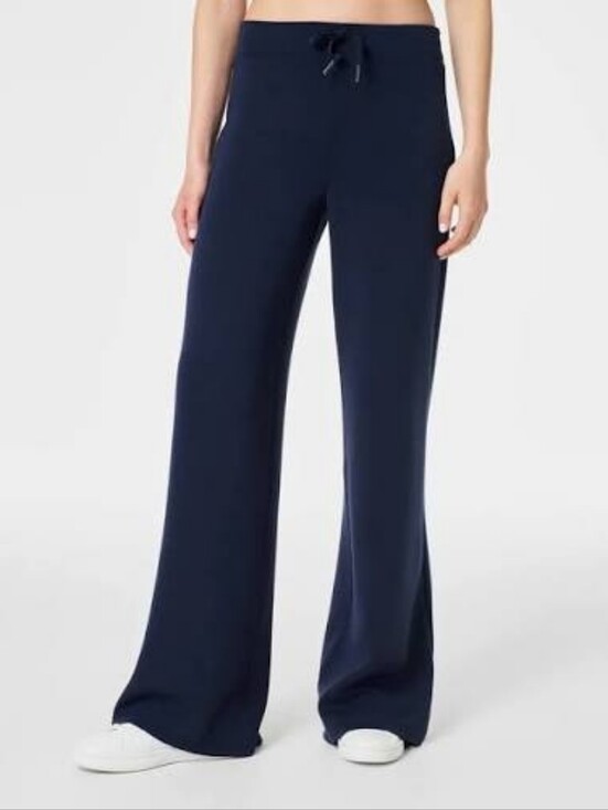 SPANX Pants - SPANX Navy Blue Air Essentials Wide Leg Pants, Size M